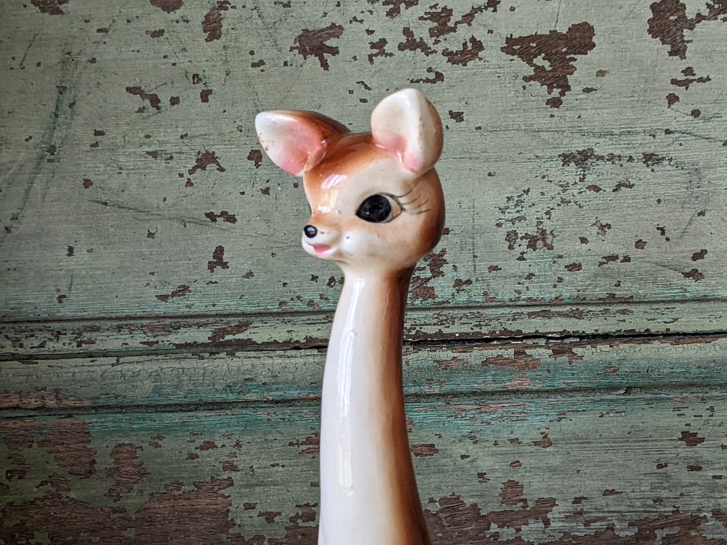 1950's Anthropomorphic Long Neck Deer Salt Pepper Shaker Lone Wolf Single Kitsch Kitschy Japan !! Adorable Spicy Gifts !!