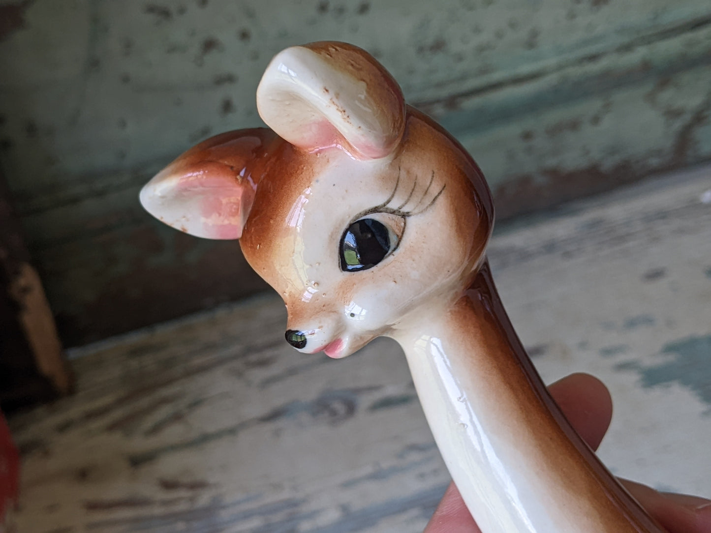 1950's Anthropomorphic Long Neck Deer Salt Pepper Shaker Lone Wolf Single Kitsch Kitschy Japan !! Adorable Spicy Gifts !!