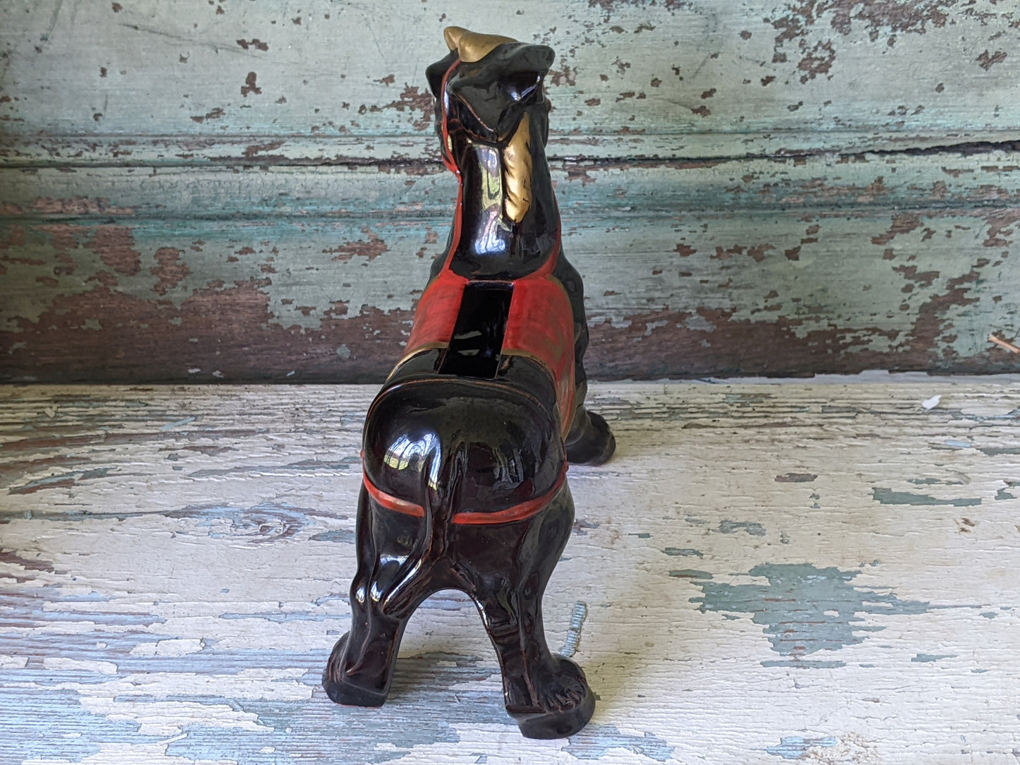 1950s Rare !! Redware Donkey Mule Planter Japan Hand-Painted !! Hard To Find Vintage Gifts !!