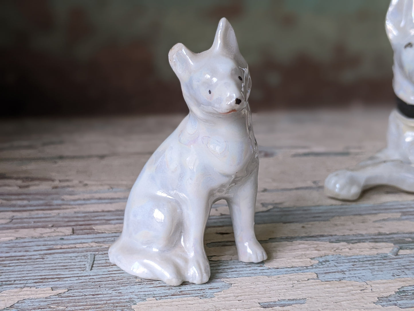 1950s Lusterware Dogs Peral Essence Shepard Hounds Set of 3 Figurines !! Adorable Vintage Gifts !!