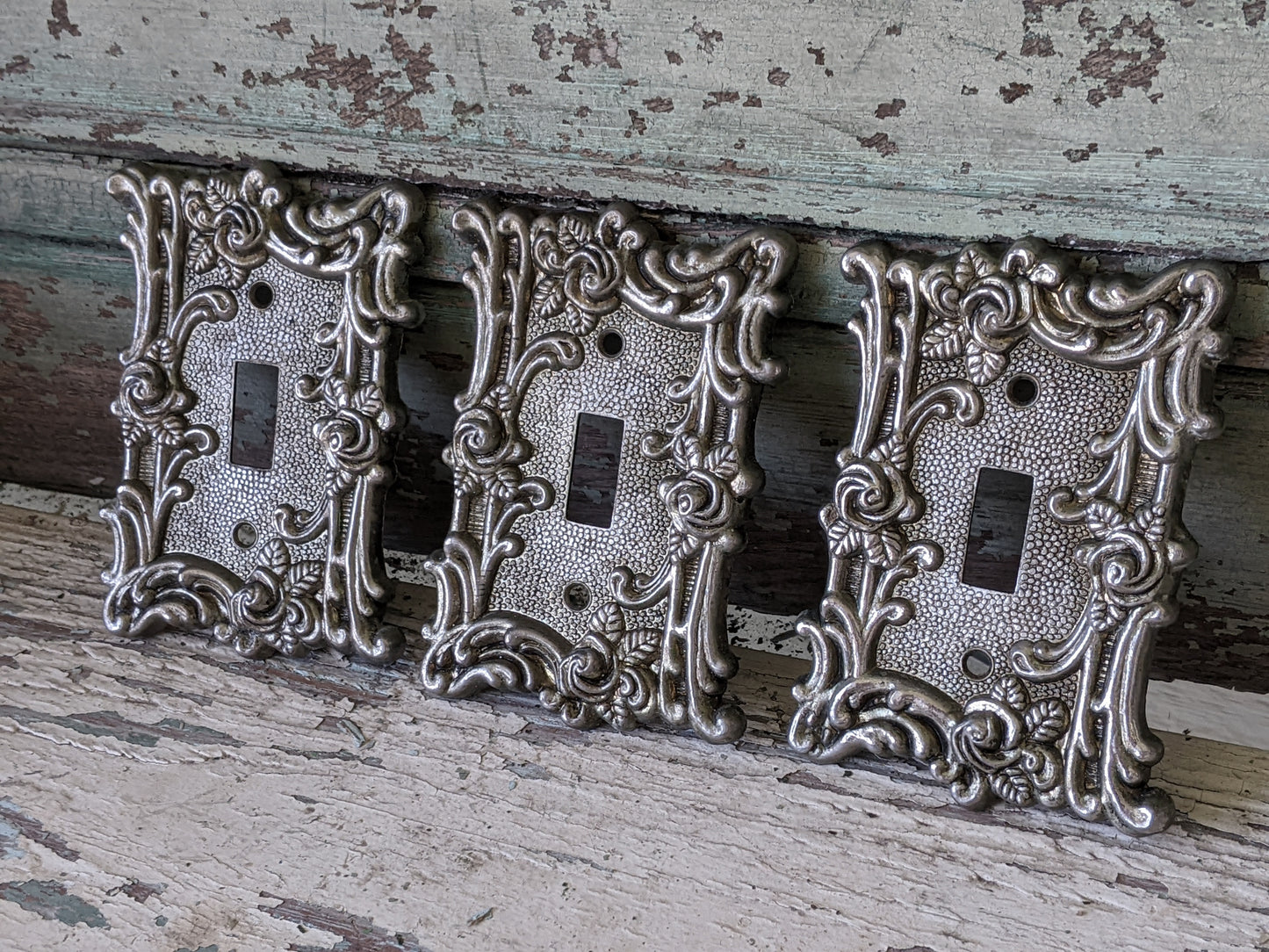 1967 Ameritac Set of 3 Model 60T Metal Light Switch Plate Cover **Amer Tack & HDWE Co