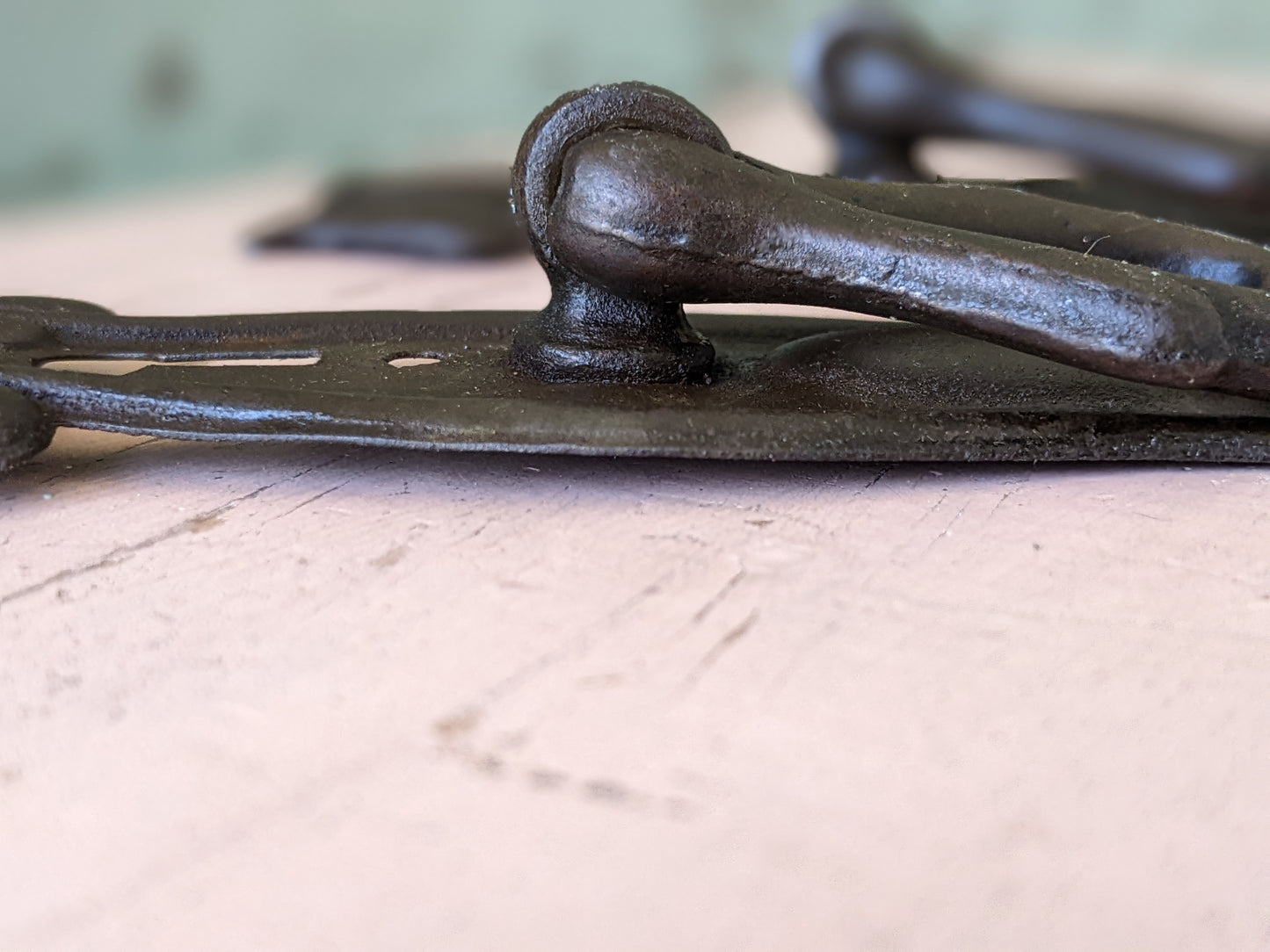 1940s !! Rare !! Vintage Art Nouveau Drawer Pulls Key Hole Stamped Brass Back Plates Cast Handles !! Beautiful Vintage Decor !!