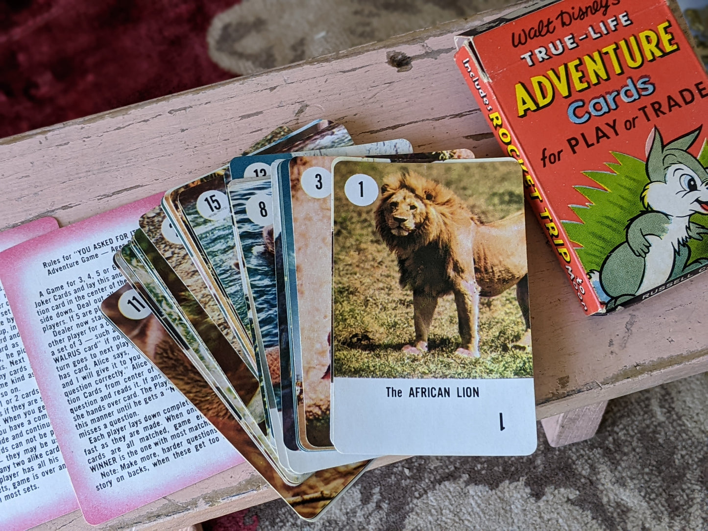 1950s Super Fun True-Life Adventure Cards by Walt Disney Nature Photography Educate Play Trade !! Exciting Vintage Gifts !!