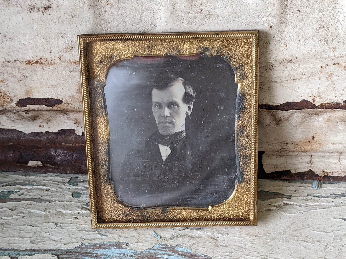 1850s Daguerreotype Stunning Mans Portrait Amazing Exposure !! Rare Condition !! Historical Vintage Gifts !!