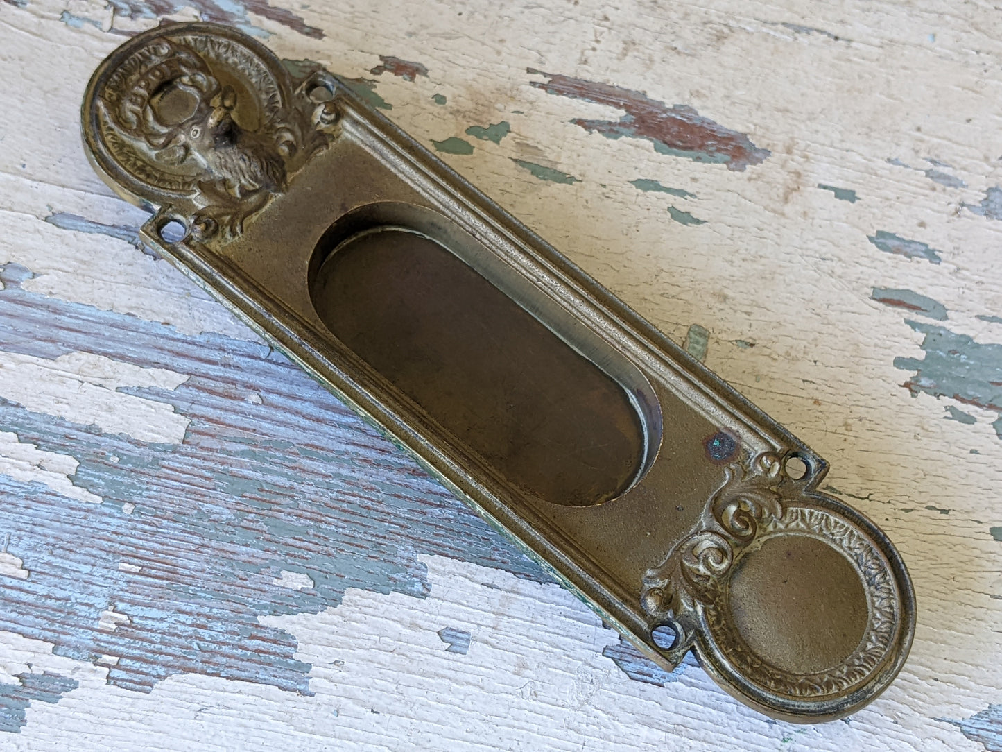 Vintage Elks Lodge BPOE "Pocket" Door Back Plate No. S4427 Cast Brass !! Rare Authentic Vintage Restoration Gifts !!