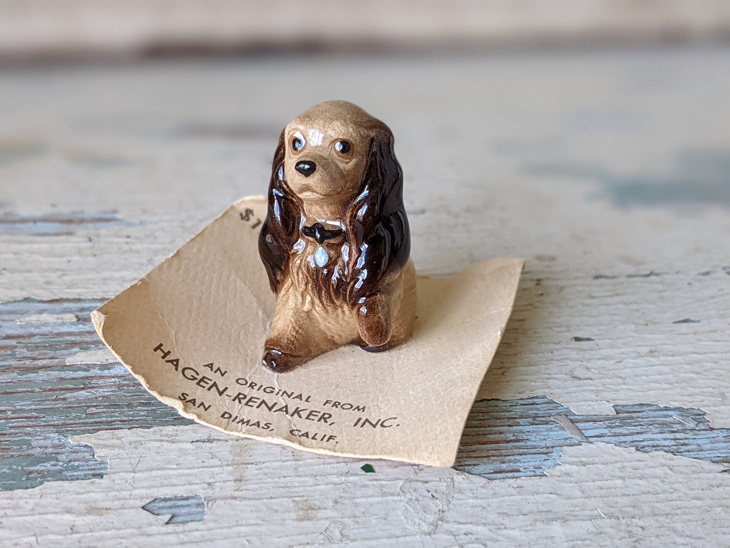 1970s !! Rare !! Vintage Hagen Renaker Cocker Mama Porcelain Miniature No. 90 !! Perfect Gift For Dog Lovers !! Lady & The Tramp !!