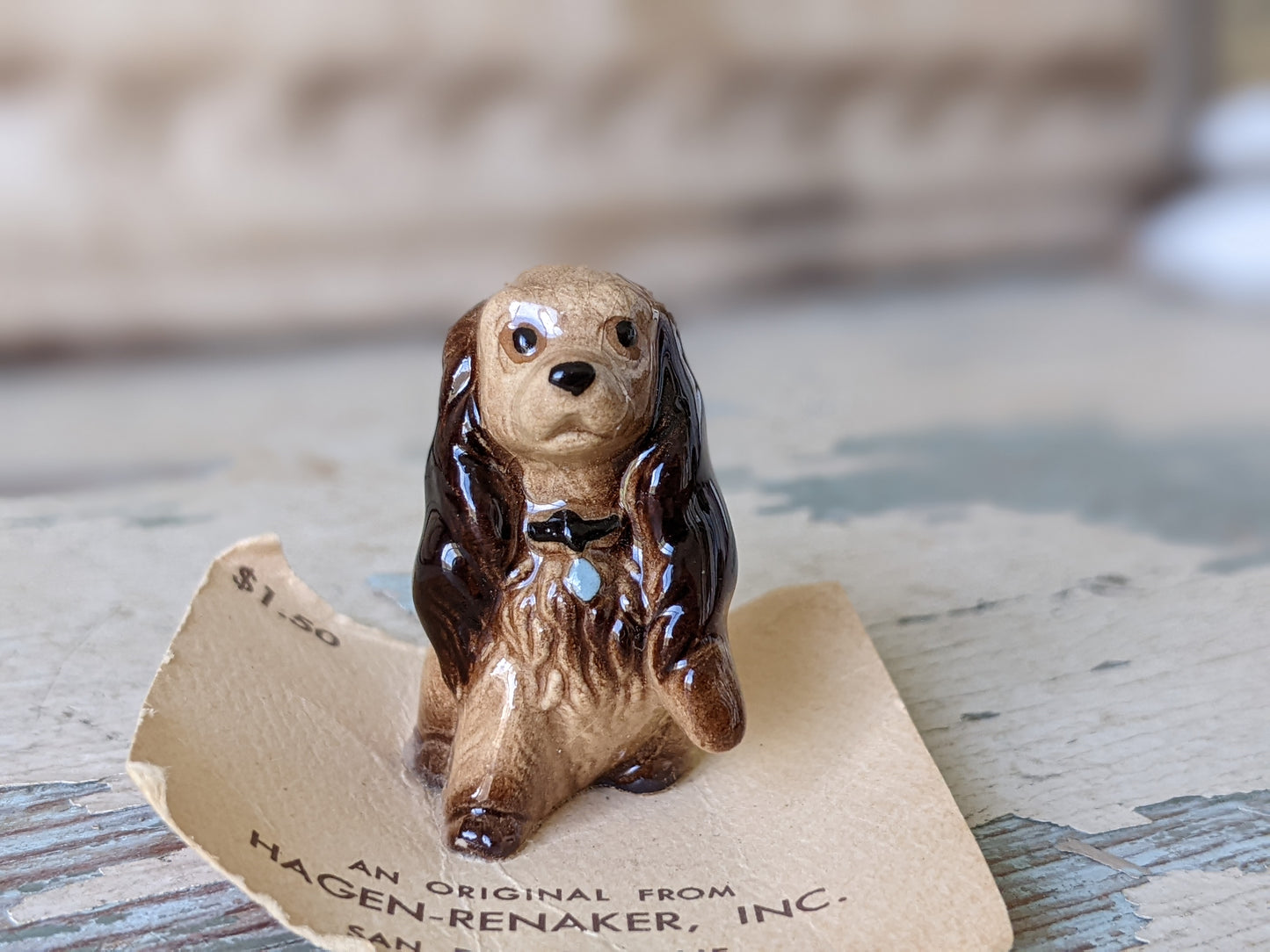 1970s !! Rare !! Vintage Hagen Renaker Cocker Mama Porcelain Miniature No. 90 !! Perfect Gift For Dog Lovers !! Lady & The Tramp !!