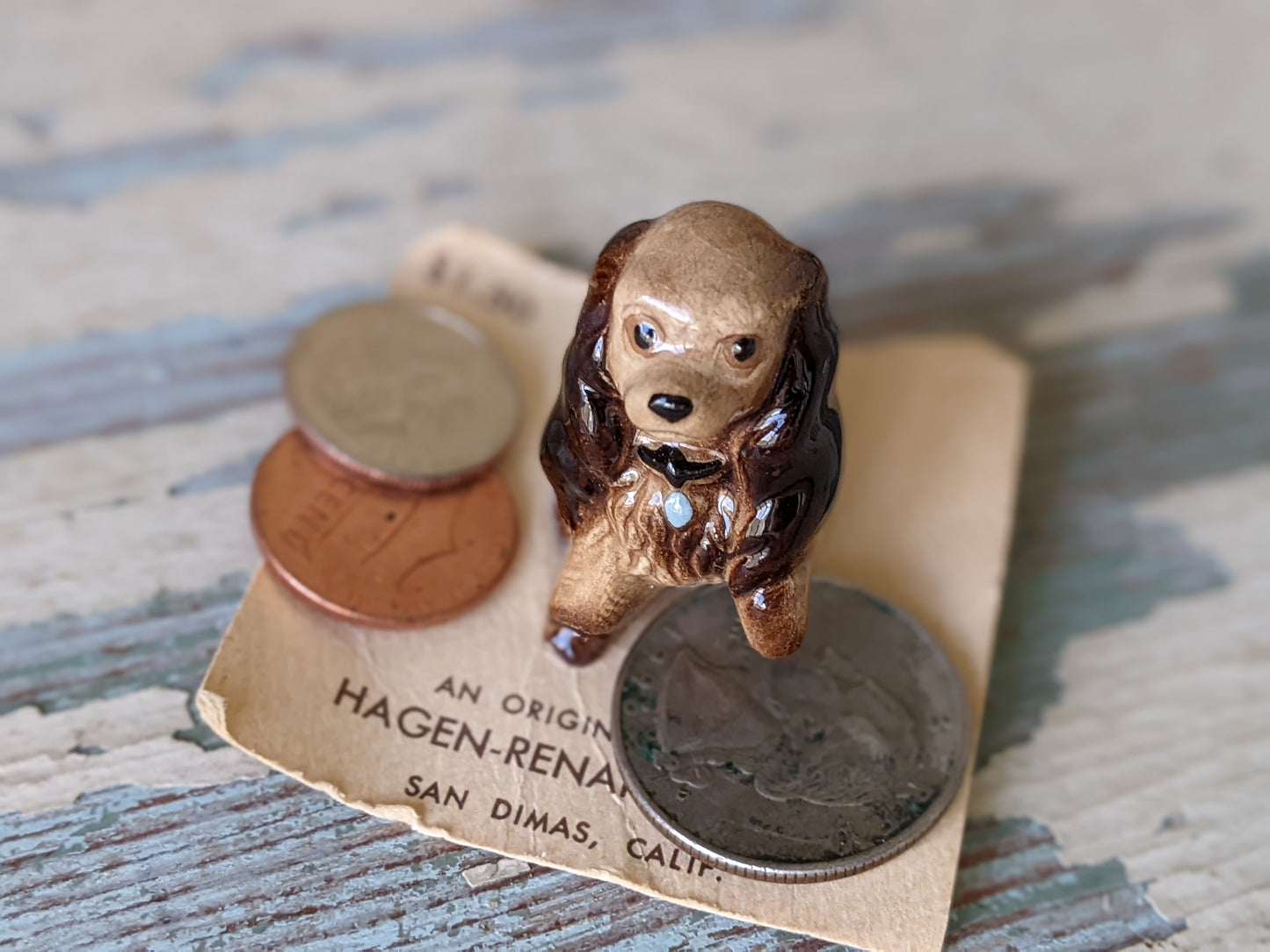 1970s !! Rare !! Vintage Hagen Renaker Cocker Mama Porcelain Miniature No. 90 !! Perfect Gift For Dog Lovers !! Lady & The Tramp !!
