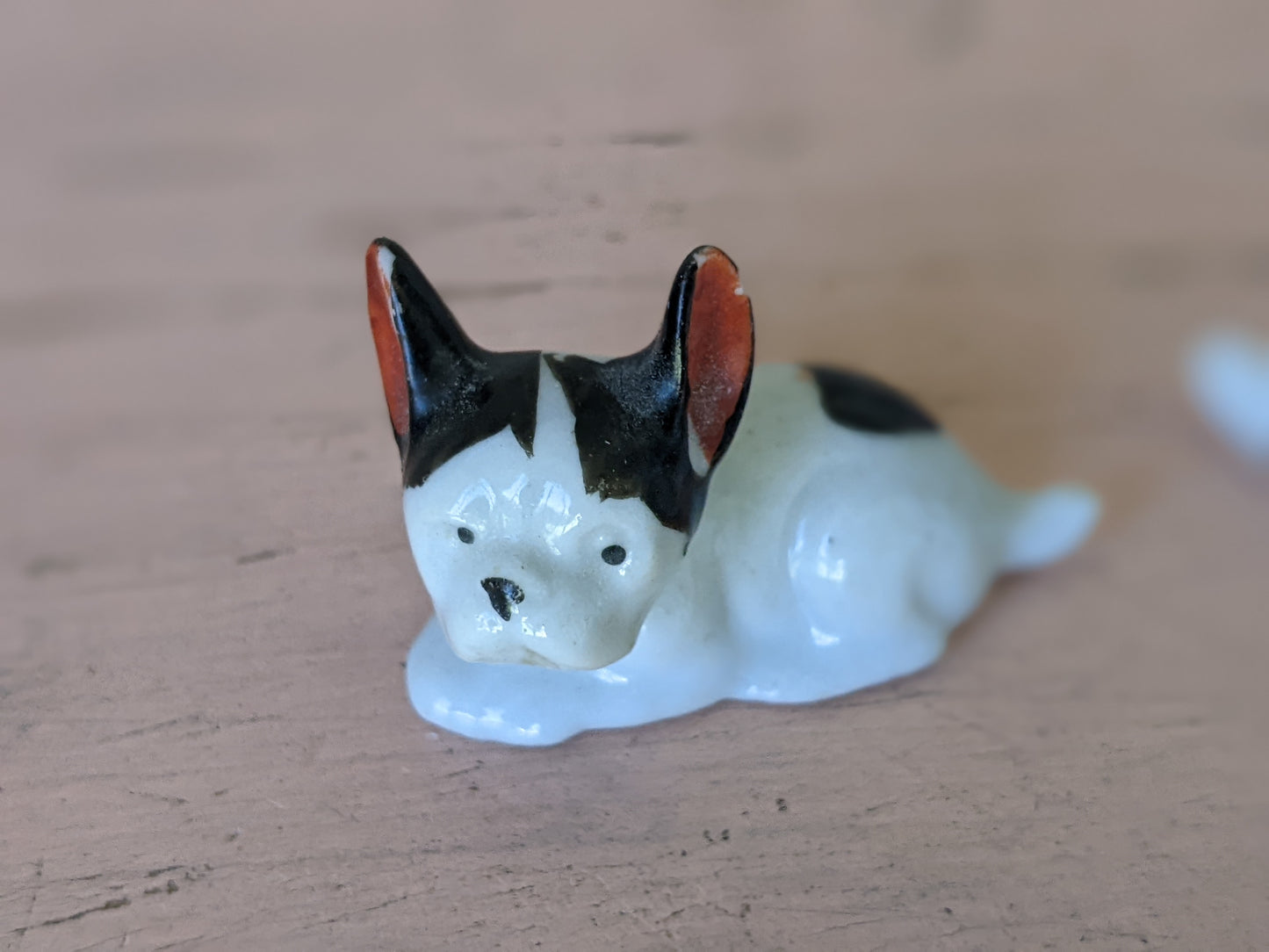 1950s Mid-Century Twin French Bulldogs Porcelain Bisque Figurines !! Adorable Vintage Gifts !! Unique Antique Gift Ideas !!