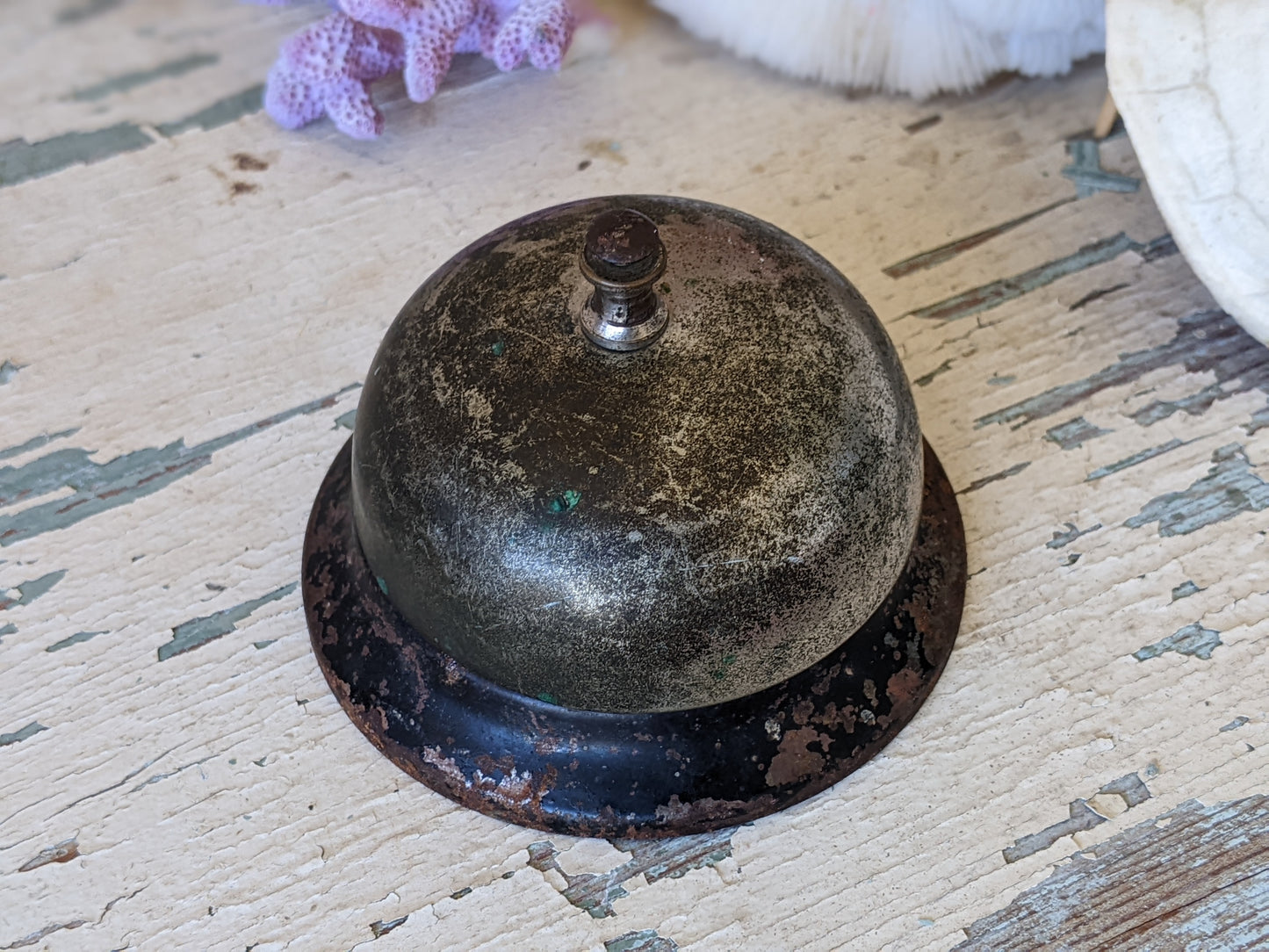 1950s Service Bell Beautiful Metal Rusty Paint Finish Working !! Awesome Vintage Gifts !! Fun Gift Ideas !!