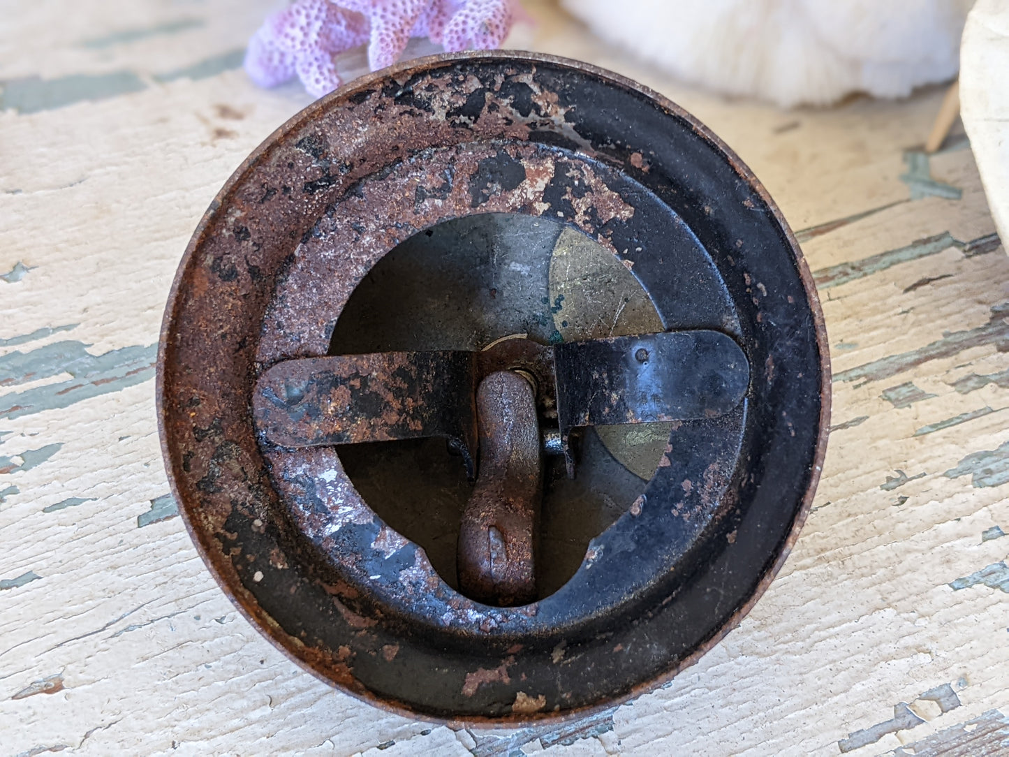 1950s Service Bell Beautiful Metal Rusty Paint Finish Working !! Awesome Vintage Gifts !! Fun Gift Ideas !!