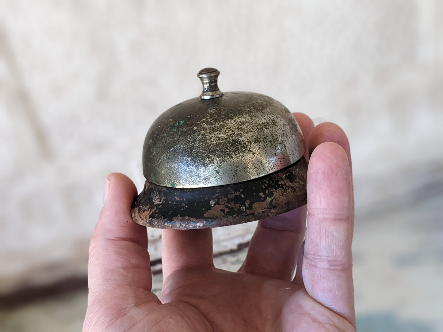 1950s Service Bell Beautiful Metal Rusty Paint Finish Working !! Awesome Vintage Gifts !! Fun Gift Ideas !!