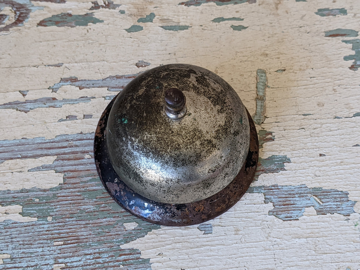 1950s Service Bell Beautiful Metal Rusty Paint Finish Working !! Awesome Vintage Gifts !! Fun Gift Ideas !!