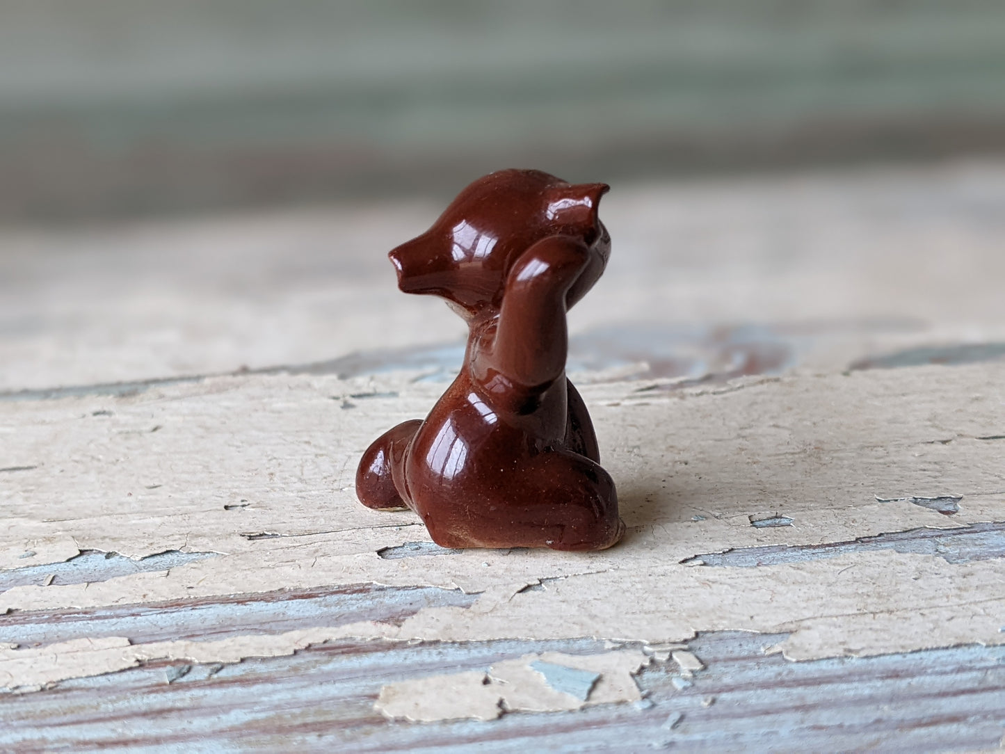 Vintage 1970s Hagen Renaker Mini Angry Bear Cub Porcelain Miniature !! Retro Gifts !! Very Nice Condition !!