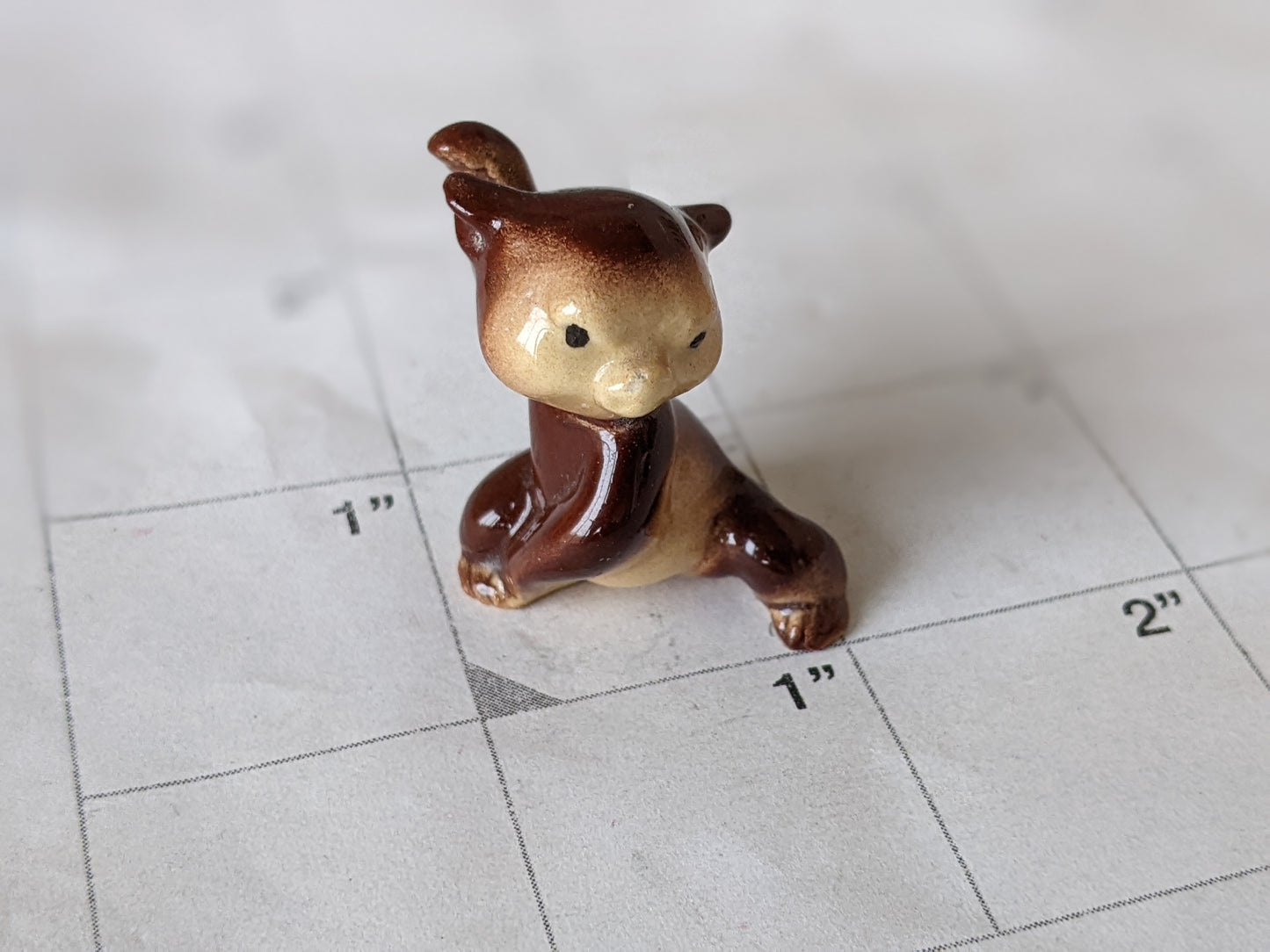 Vintage 1970s Hagen Renaker Mini Angry Bear Cub Porcelain Miniature !! Retro Gifts !! Very Nice Condition !!