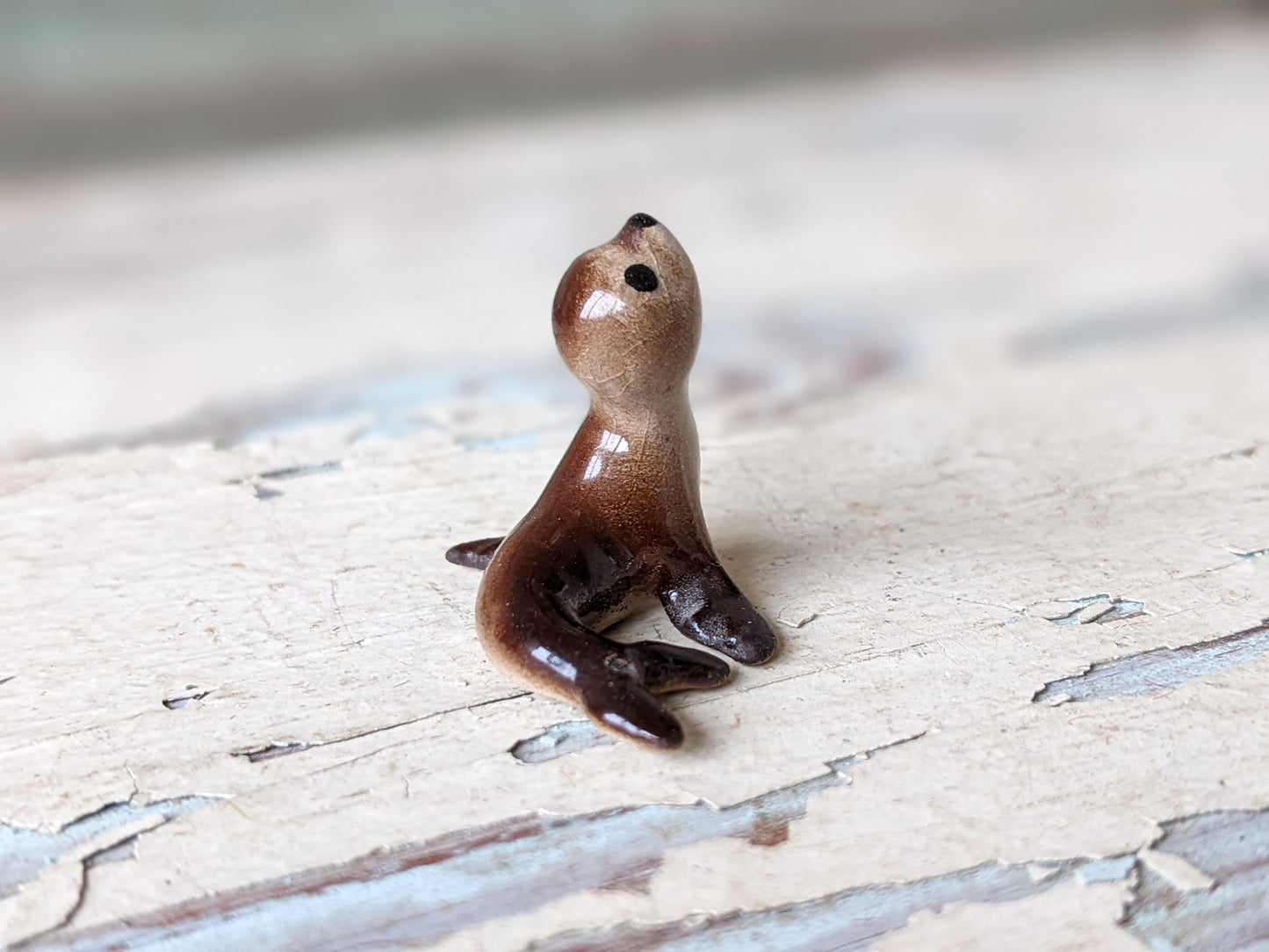 1980s Hagen Renaker Baby Seal Porcelain Miniature !! Amazing Vintage Gifts & Collectibles !!