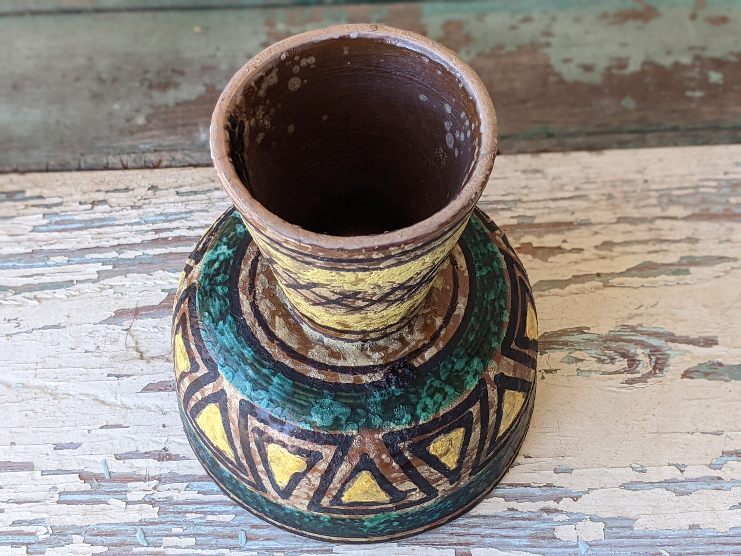1950s Aldo Londi For Bitossi MCM Signed Lava Glaze Pedestal Bowl !! Italian Ceramics !! Amazing Vintage Gifts !!