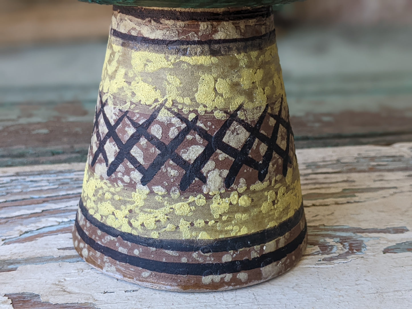 1950s Aldo Londi For Bitossi MCM Signed Lava Glaze Pedestal Bowl !! Italian Ceramics !! Amazing Vintage Gifts !!