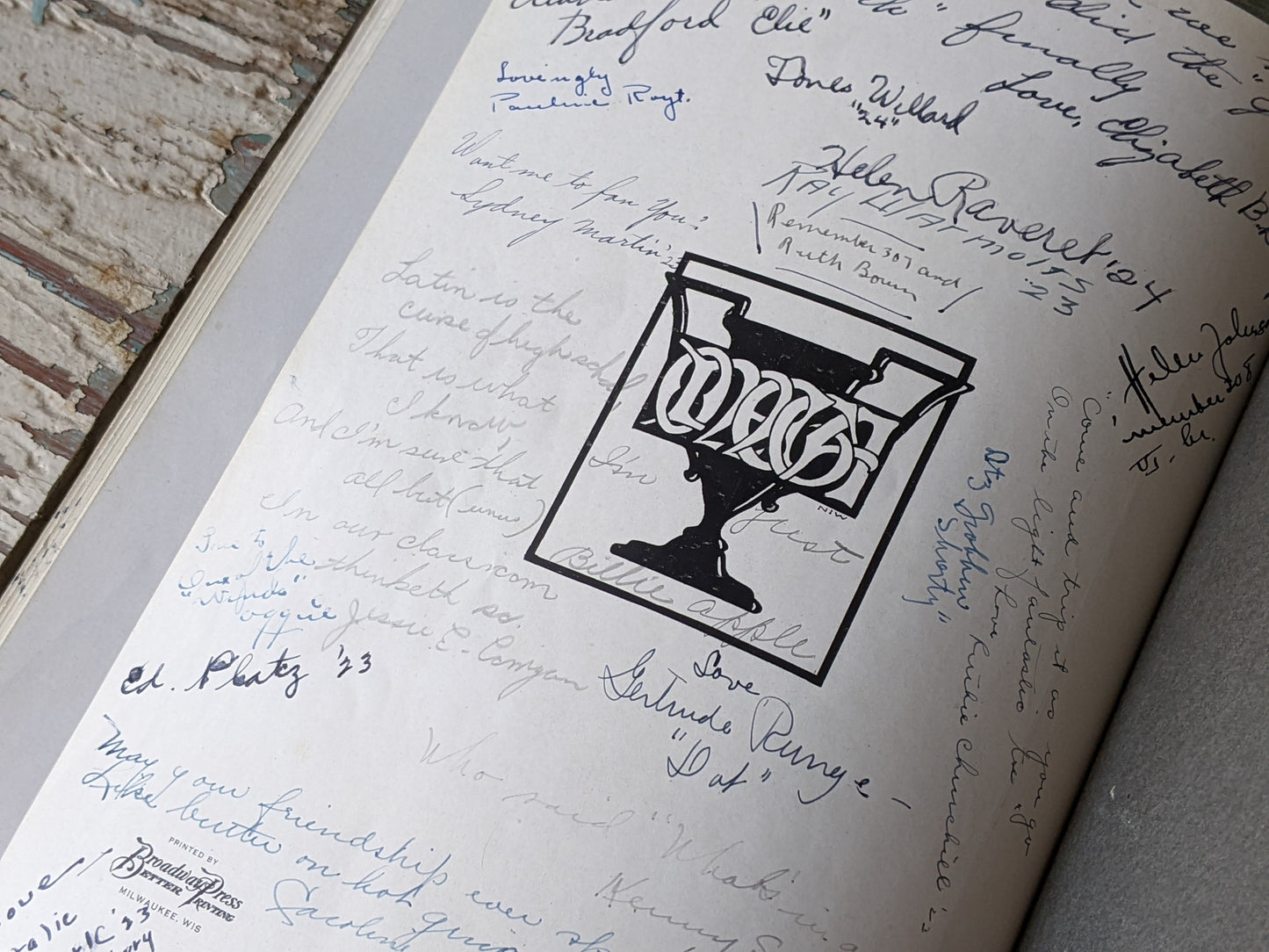 1922 The Mercury High School Yearbook Milwaukee Owned by Marcella Steel over 100 years old !! Amazing Historical Gifts & Collectibles !!