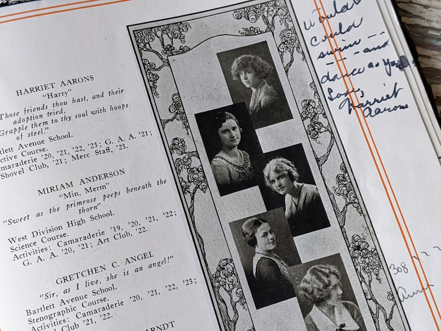 1923 The Mercury High School Yearbook Milwaukee Owned by Marcie Steel over 100 years old !! Amazing Historical Gifts & Collectibles !!