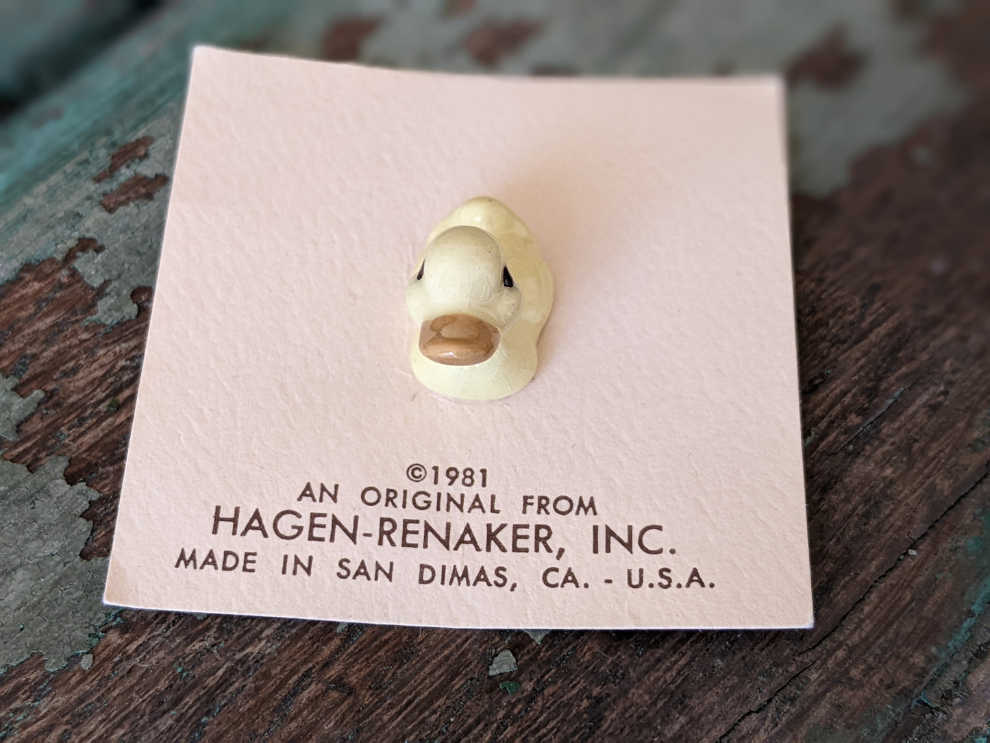 1981 !! NOC !! Hagen Renaker Duck Chilled Floating Porcelain Miniature !! Adorable Vintage Gifts & Collectibles !!