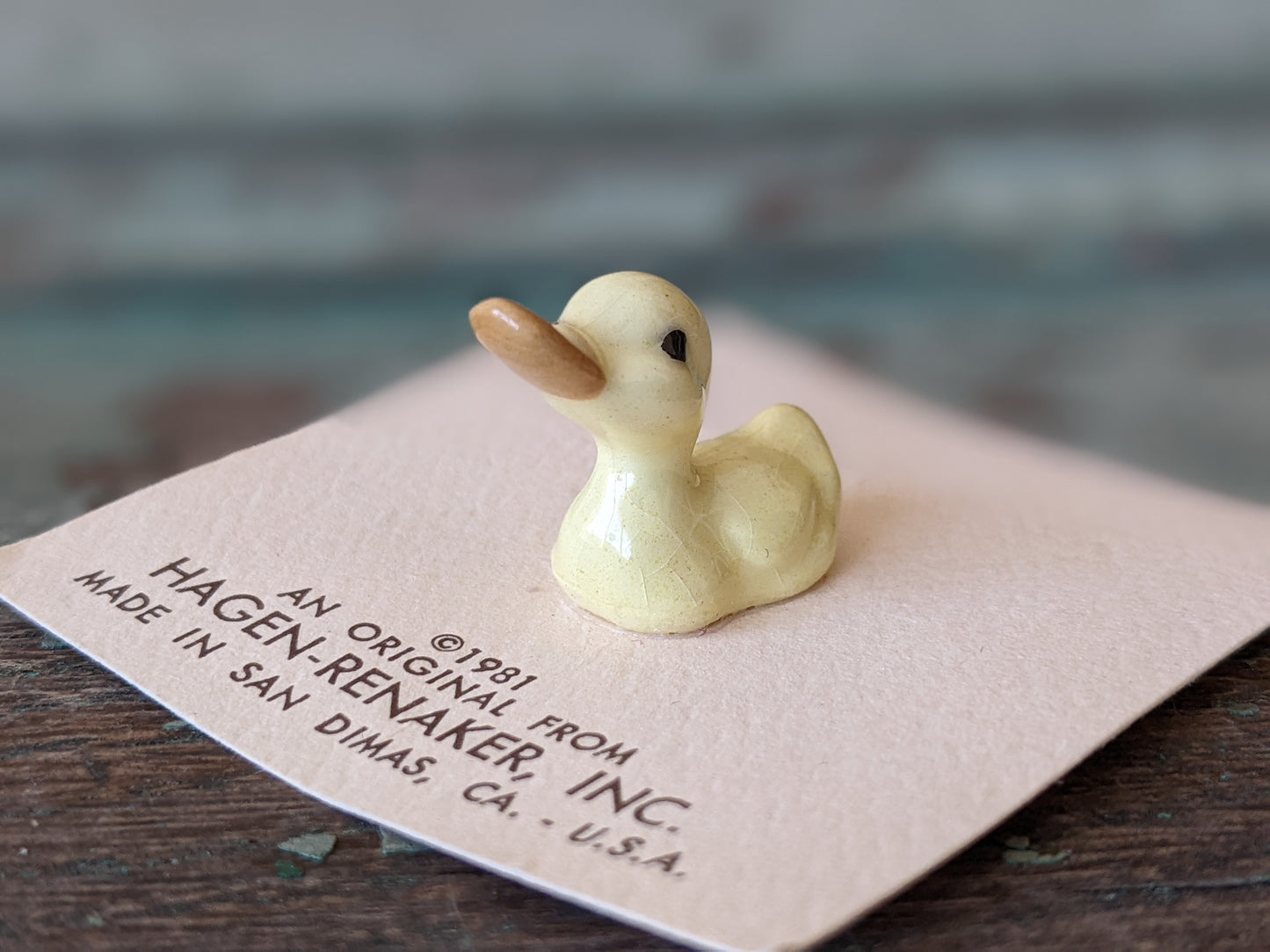 1981 !! NOC !! Hagen Renaker Duck Chilled Floating Porcelain Miniature !! Adorable Vintage Gifts & Collectibles !!