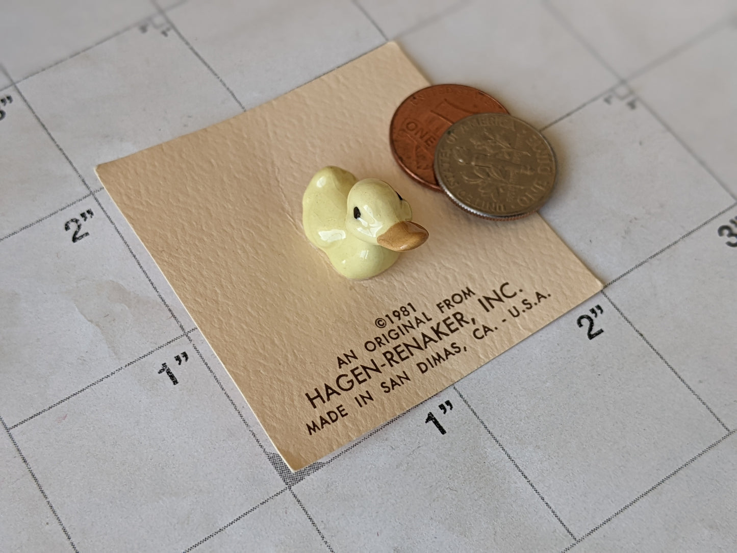 1981 !! NOC !! Hagen Renaker Duck Chilled Floating Porcelain Miniature !! Adorable Vintage Gifts & Collectibles !!