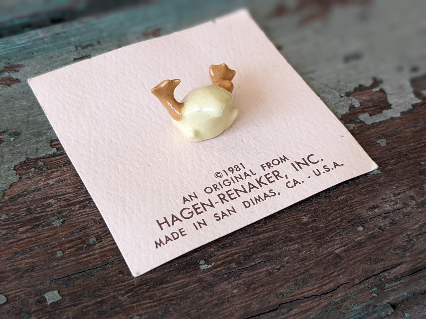1981 !! NOC !! Hagen Renaker Duck Under Water Porcelain Miniature !! Adorable Vintage Gifts & Collectibles !!