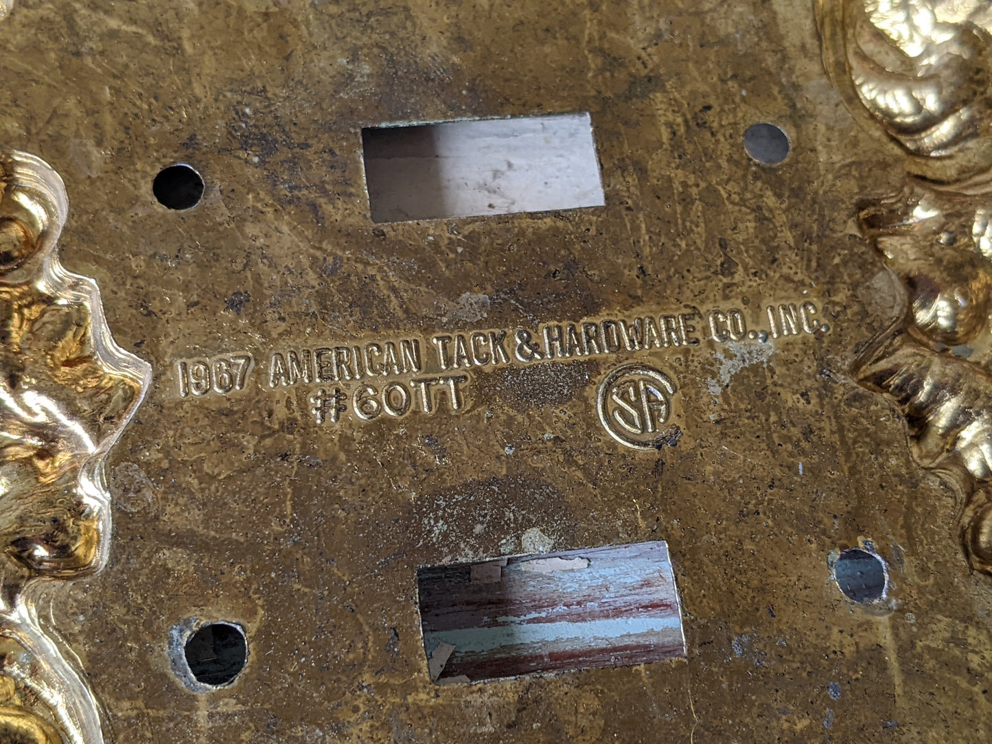 1967 Ameritac No. 60TT 2-Gang Light Switch Wall Plate American Tack Hardware Co. !! Vintage Decor !!