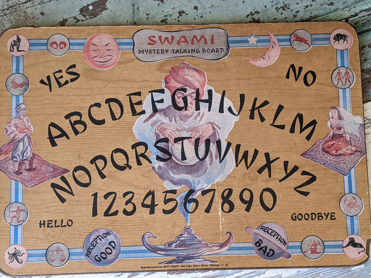 1940s Original Swami Mystery Talking Board with Planchette by Gift Craft !! Fantastic Amazing Vintage Gifts & Collectibles
