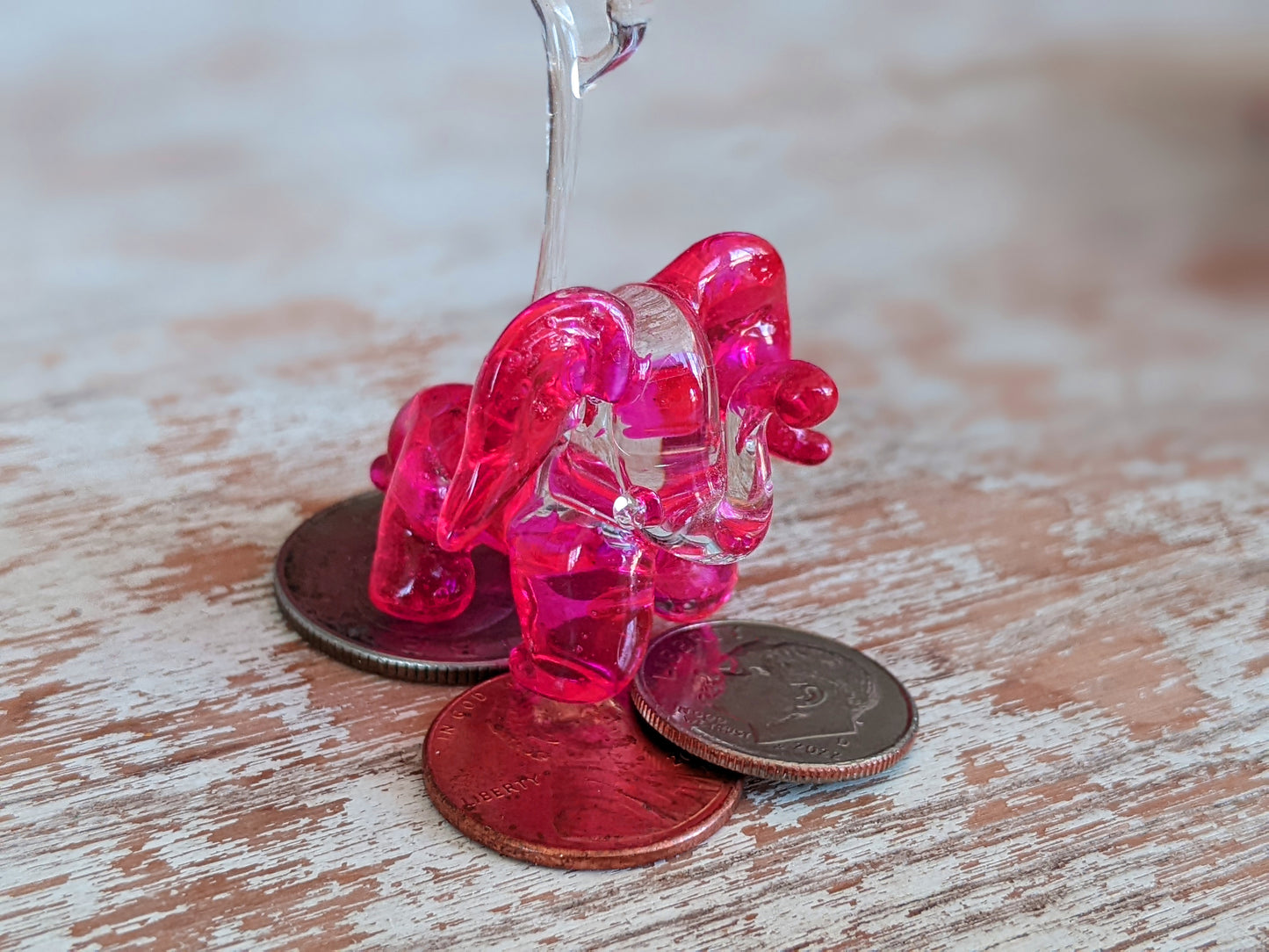 Vintage Hand-Pulled Glass Elephant Murano Style Italian Handmade Glass Adorable !! One-Of-A-Kind Joyful Vintage Gifts !!