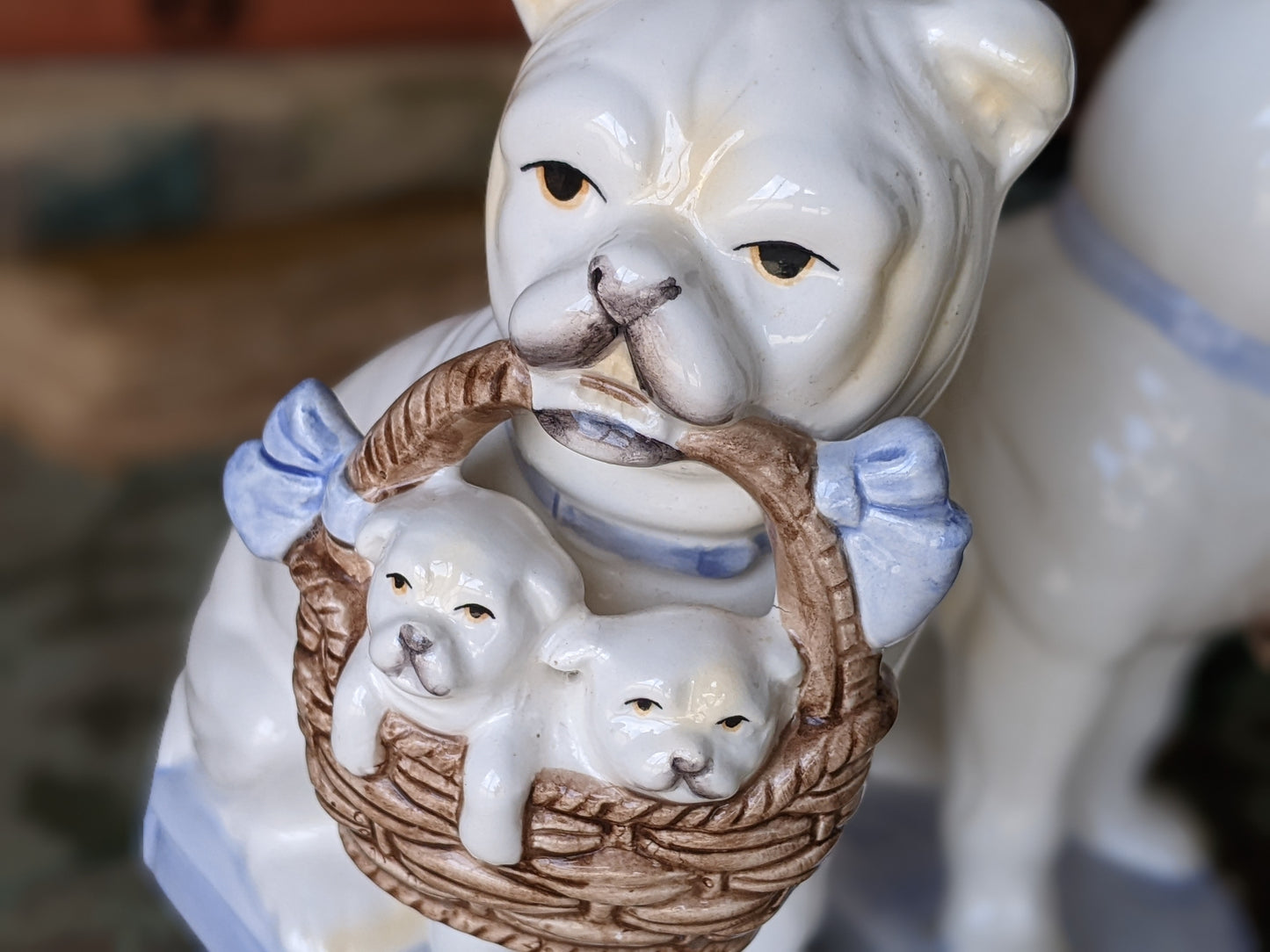 1960s Fitz & Floyd Bulldog Puppies Bookends Porcelain Rare in Amazing Condition !! This Is The Good Stuff Vintage Gifts !!