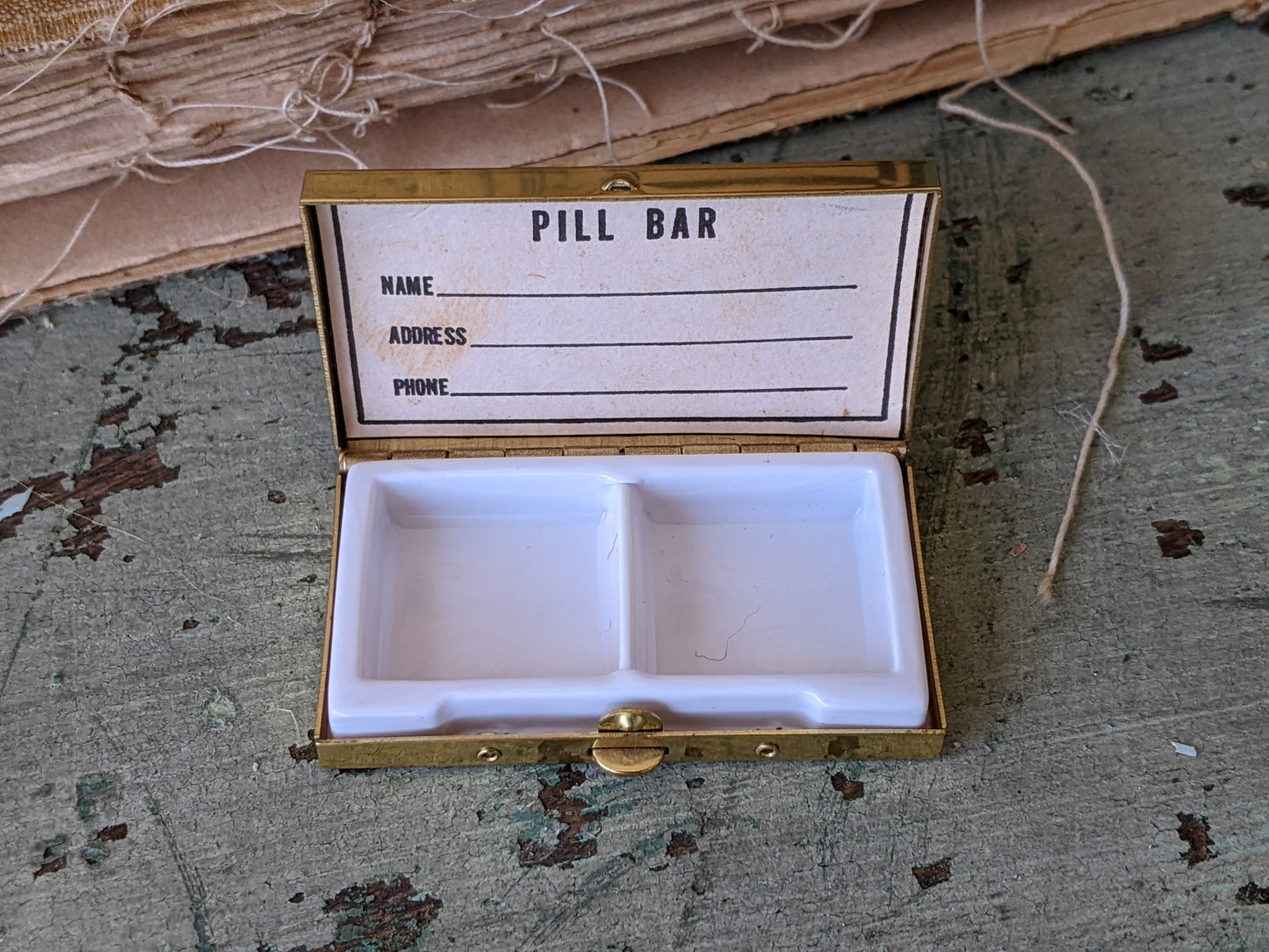 1960s Austrian Needlepoint Pill Bar Box !! Joyful & Handmade Collectible Vintage Gifts !!