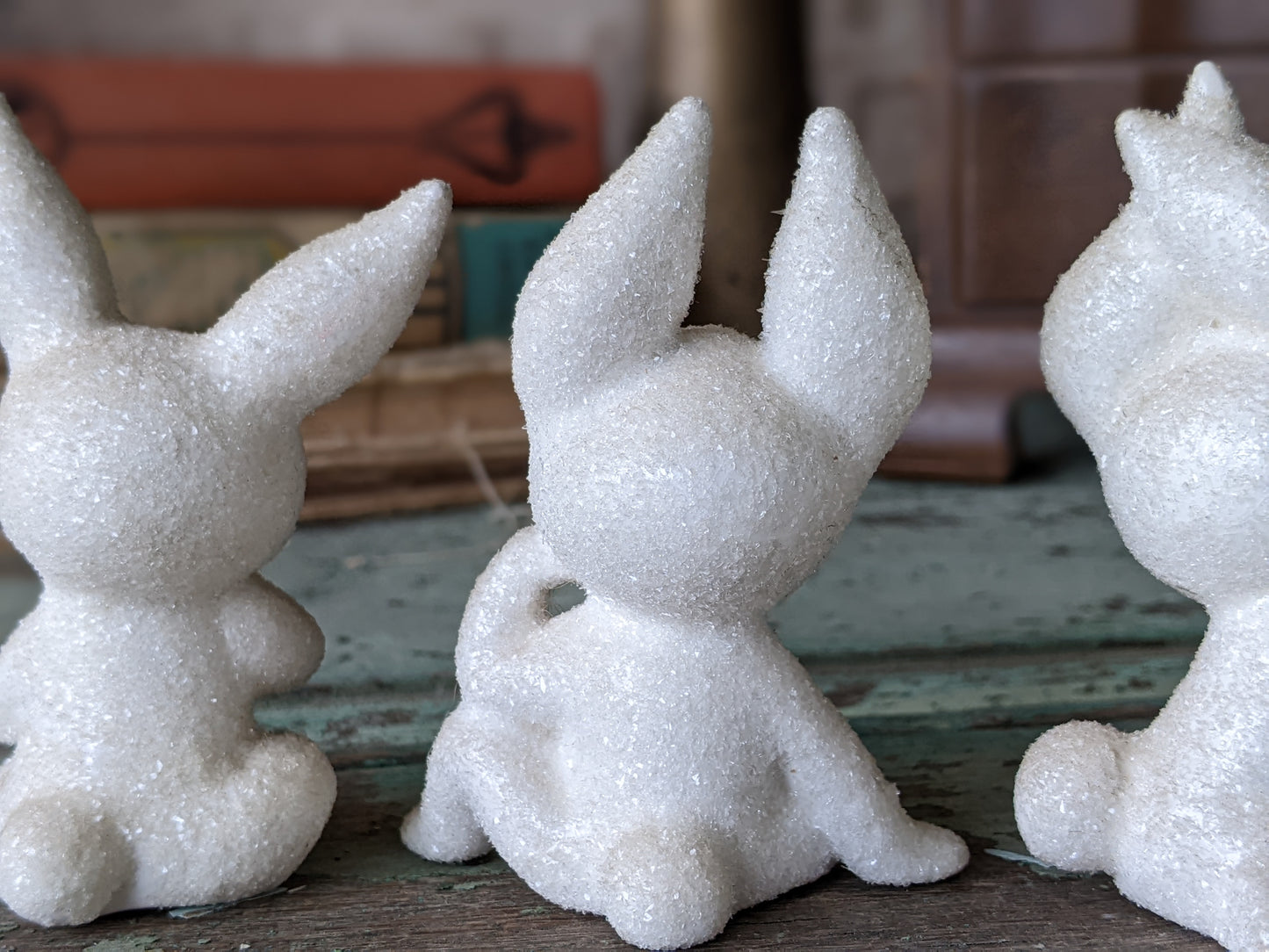 1950s Easter Snow Bunnies Sugar Glaze Kitschy Japan !! Rare Condition !! Amazing Vintage Gifts & Collectibles