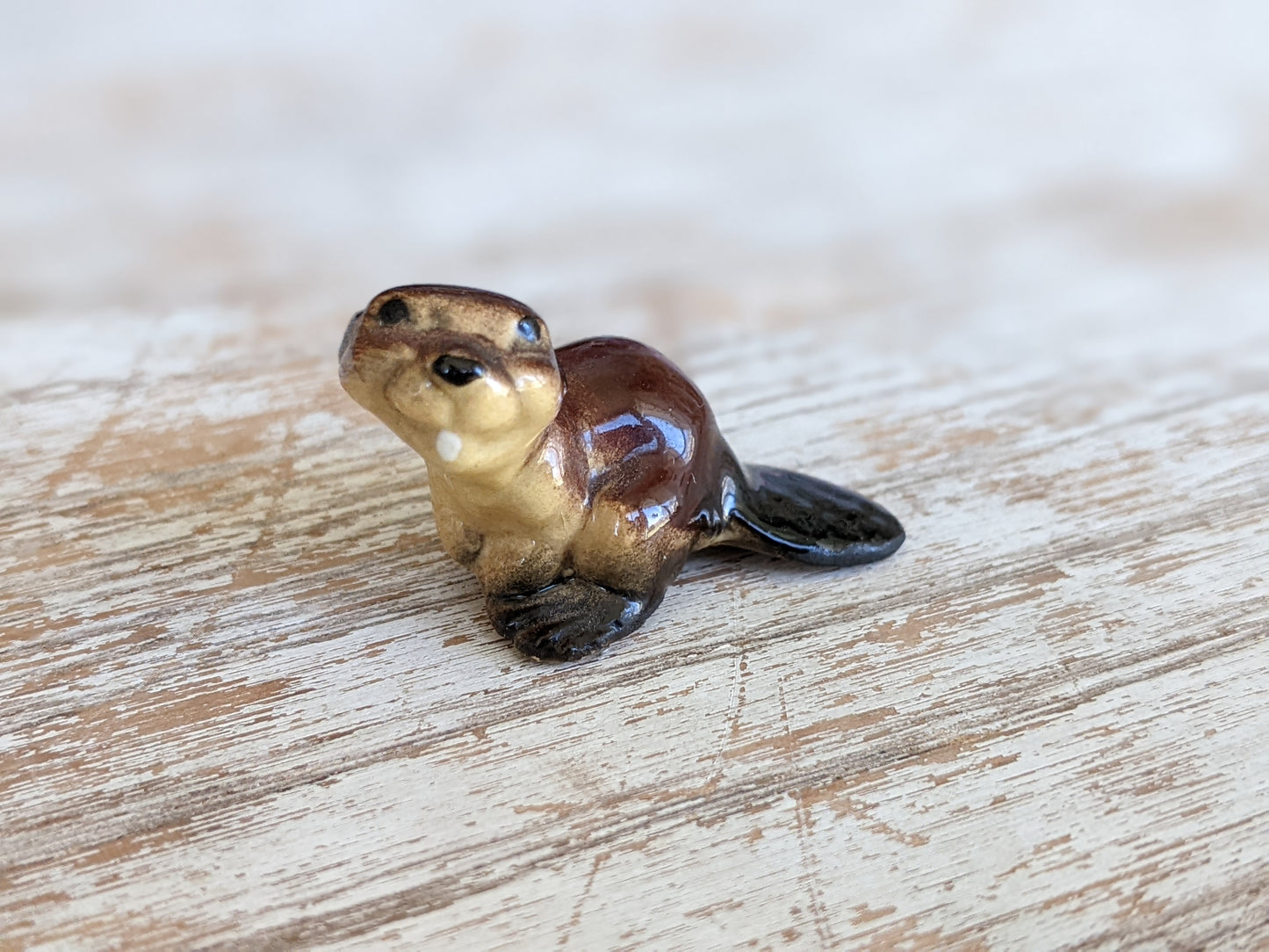 1980s Hagen Renaker Beaver Porcelain Miniature Hand-painted !! Amazing Retro Gifts & Collectibles !!