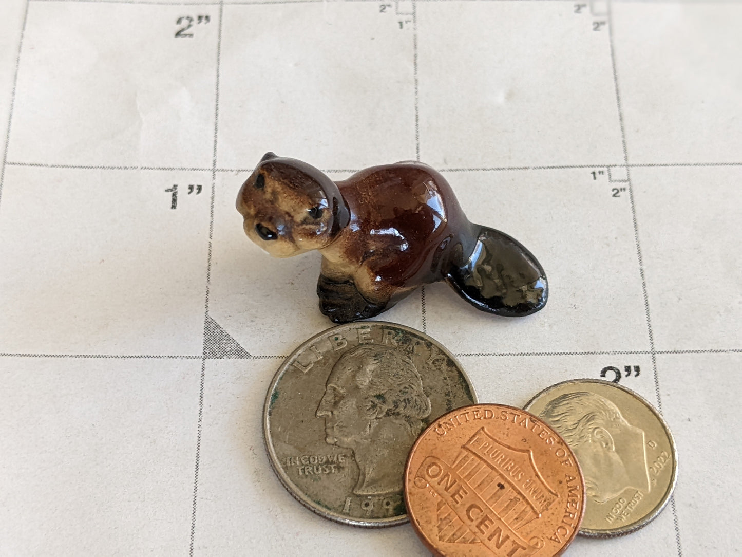 1980s Hagen Renaker Beaver Porcelain Miniature Hand-painted !! Amazing Retro Gifts & Collectibles !!