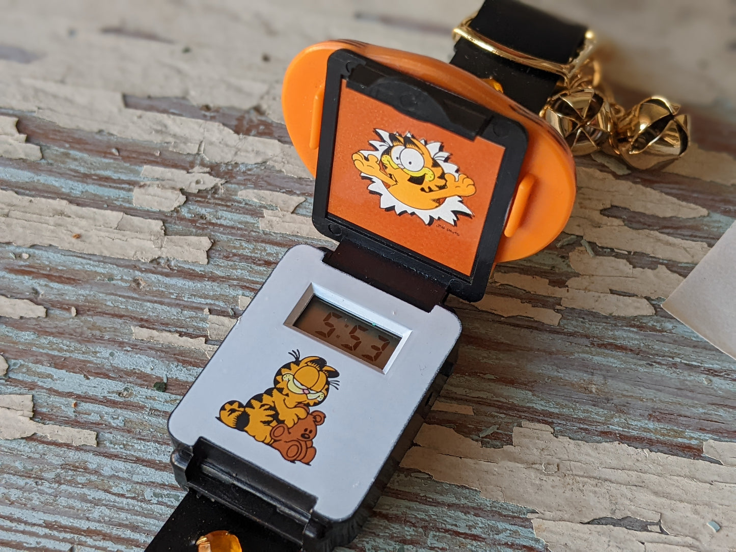 1978 Garfield !! NOS !! Flip-It LCD Quartz Watch w New Battery Installed !! Amazing Retro Gifts & Collectibles