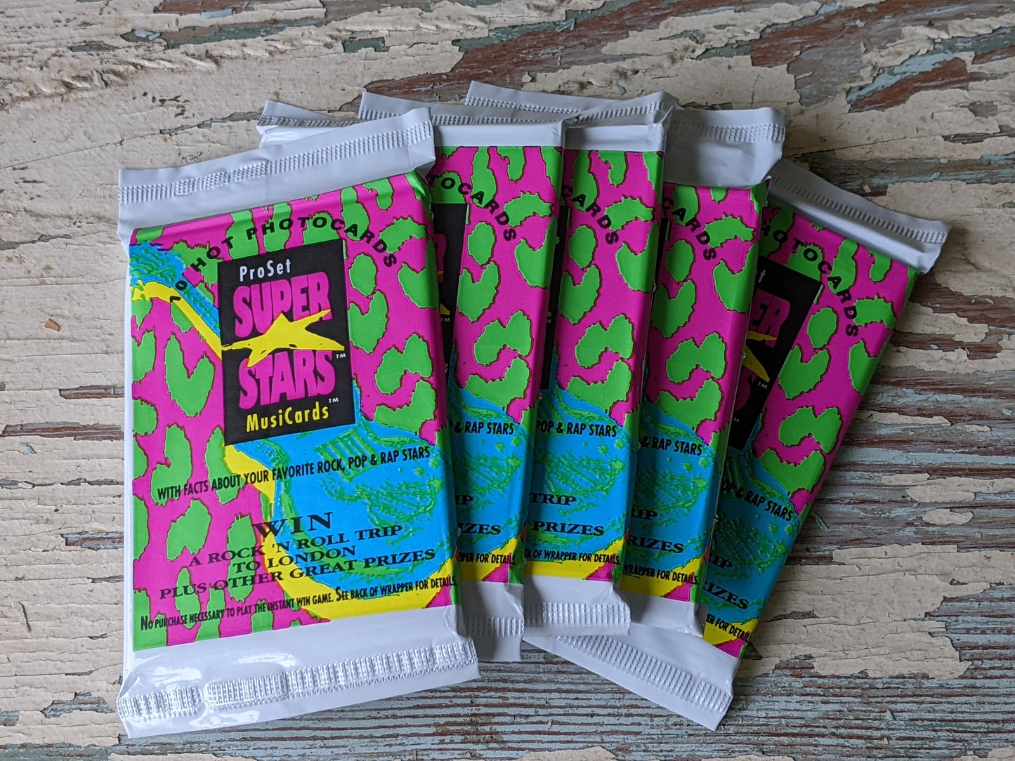 1991 Sealed Series 1 Pro Set Music Superstars Musicards Set of 5 !! Amazing Vintage Musical Gifts & Memories !!