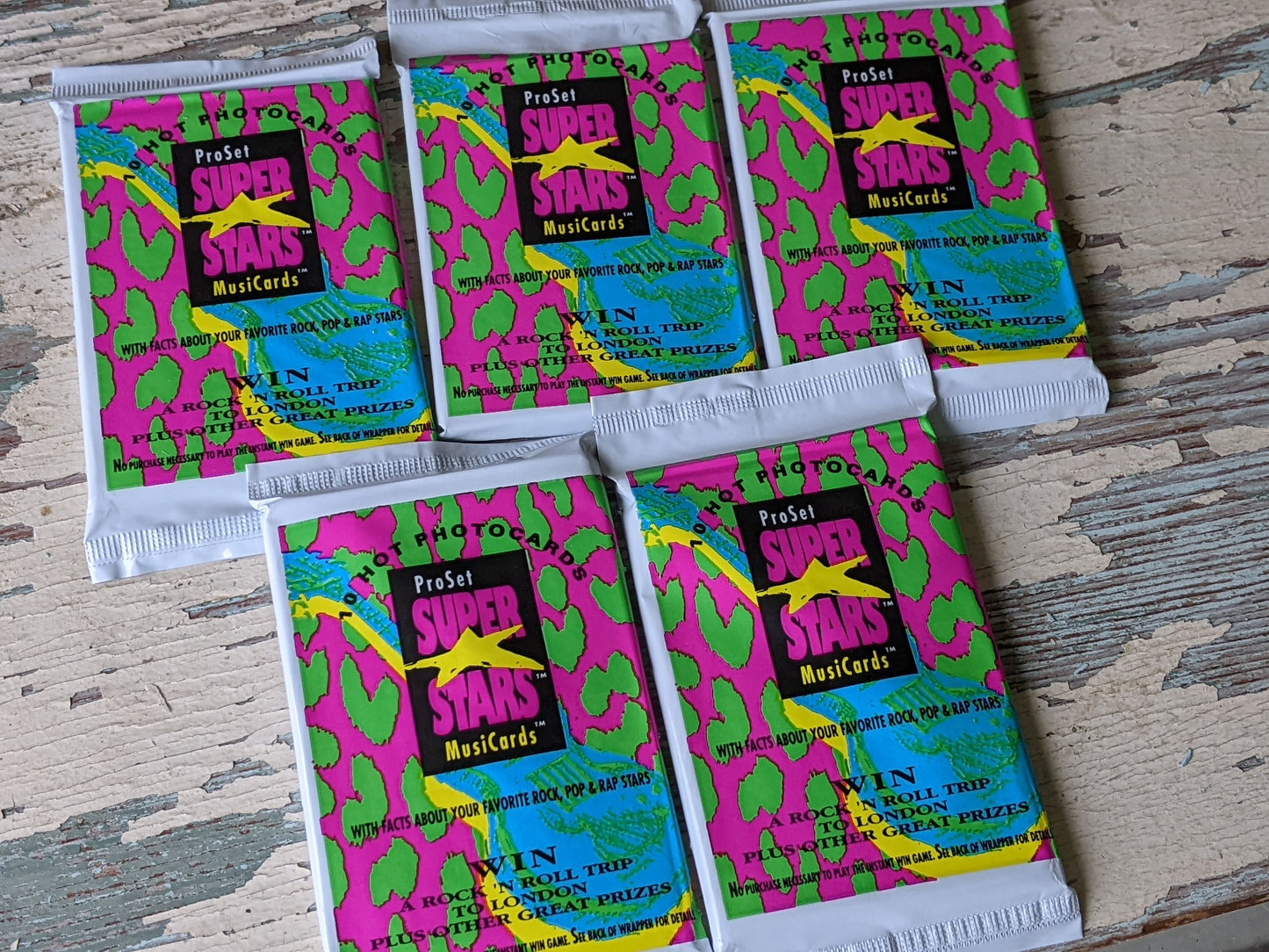 1991 Sealed Series 1 Pro Set Music Superstars Musicards Set of 5 !! Amazing Vintage Musical Gifts & Memories !!