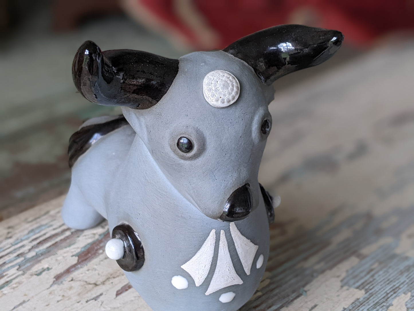1970s !! Signed !! Julio Eduardo Segovia Pottery Handmade Hand-painted Bull !! Amazing Rare Art & Collectibles