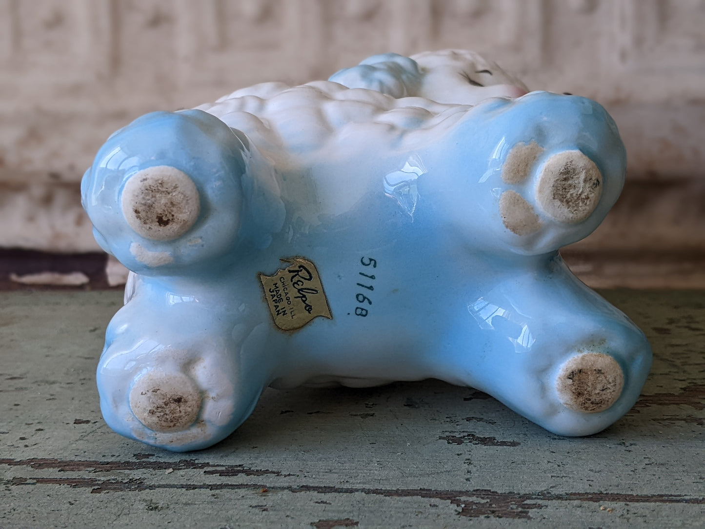 1960s Relpo Blue Lamb Planter Japan 5116B Nursery Adorable Kitschy Vintage Gifts & Collectibles !!