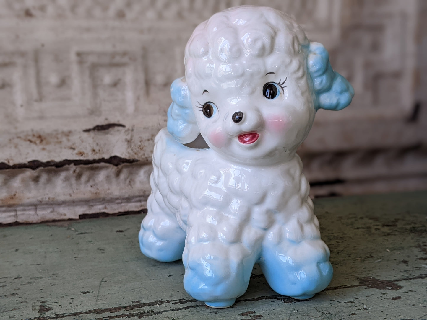 1960s Relpo Blue Lamb Planter Japan 5116B Nursery Adorable Kitschy Vintage Gifts & Collectibles !!