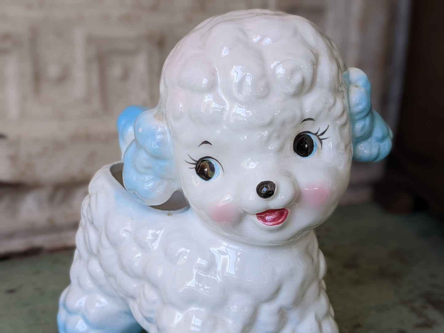 1960s Relpo Blue Lamb Planter Japan 5116B Nursery Adorable Kitschy Vintage Gifts & Collectibles !!