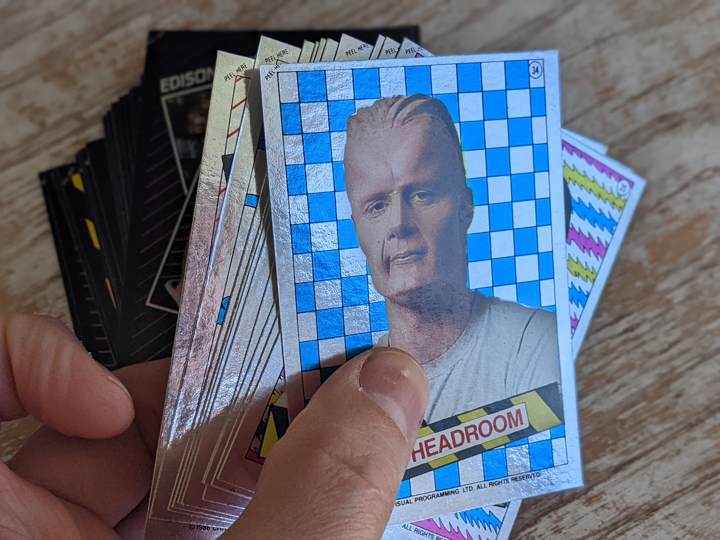 1986 Max Headroom Complete 33 Card & 11 Foil Sticker Set Television show Series !! Retro Vintage Gifts !!