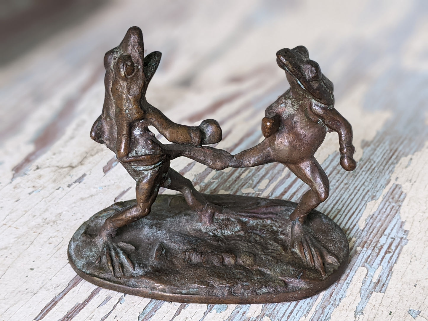 1960s Marcel Brisson Bronze Fighting Frogs Small Bronze Original !! Amazing Rare Vintage Gifts & Collectibles