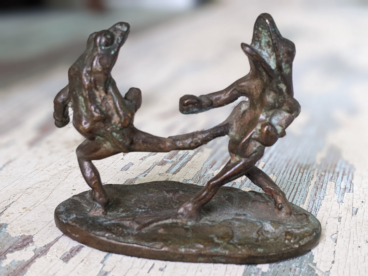 1960s Marcel Brisson Bronze Fighting Frogs Small Bronze Original !! Amazing Rare Vintage Gifts & Collectibles