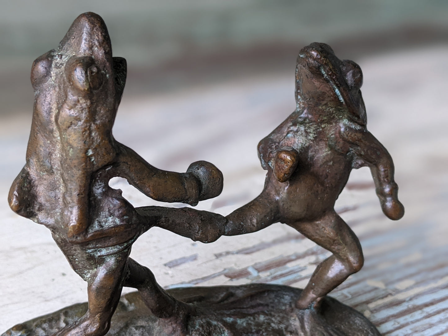 1960s Marcel Brisson Bronze Fighting Frogs Small Bronze Original !! Amazing Rare Vintage Gifts & Collectibles