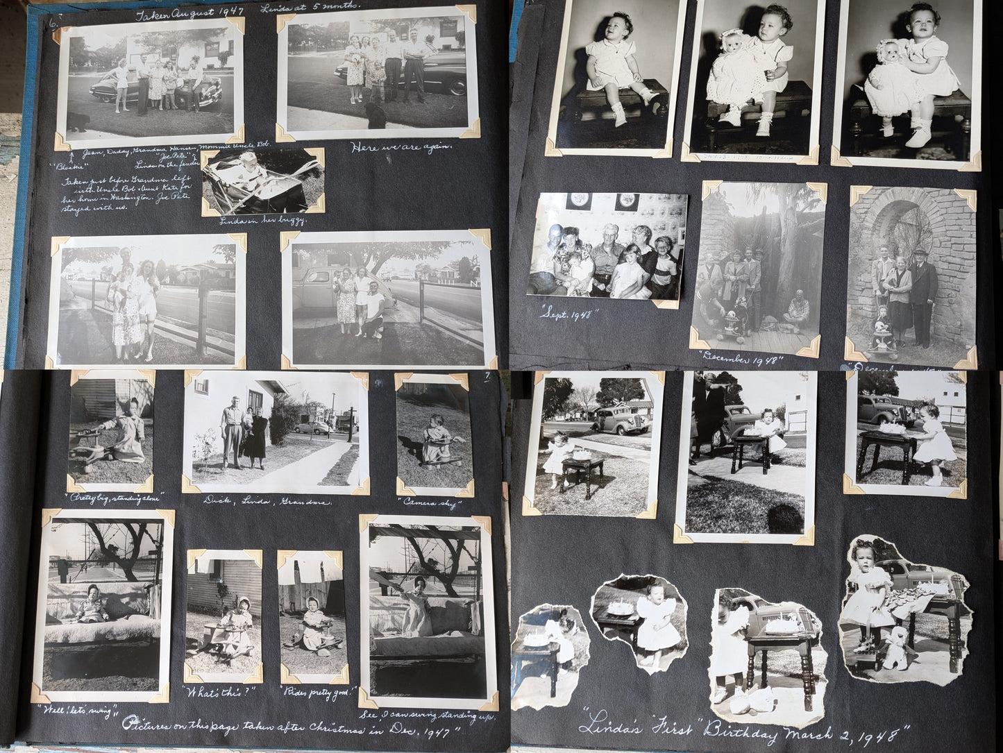 1940s Amazing !! Personal Scrapbook Photo Album Over 325+ Original Photos & Handwritten Notes !! One-Of-A-Kind Gift Scrapbook Collectible !!