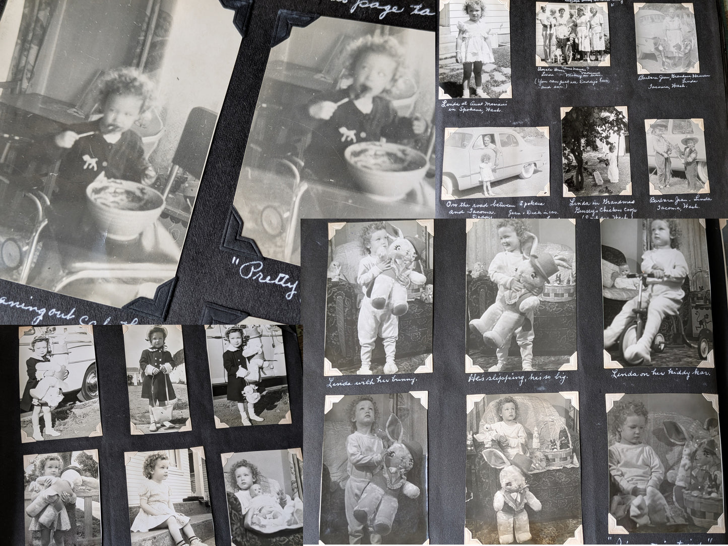 1940s Amazing !! Personal Scrapbook Photo Album Over 325+ Original Photos & Handwritten Notes !! One-Of-A-Kind Gift Scrapbook Collectible !!