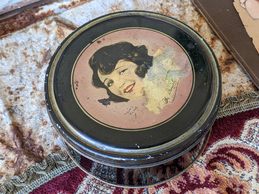 1920s Beautebox Tin Featuring Bebe Daniels by Canco